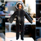 A Barbie doll stands in for a lunar astronaut and is covered in simulated Moon dust before cleaning (left), the doll after sweeping motions with the spray (middle) and after spot treatments (right).